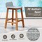 Acacia Wood Bar Stool Set – 2 Stools with Backrests and Footrests